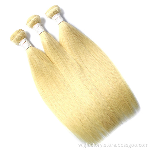 613 human hair bundles with closure, Free Brazilian cuticle aligned virgin hair, Honey blonde hair 40 inch bundles with frontal